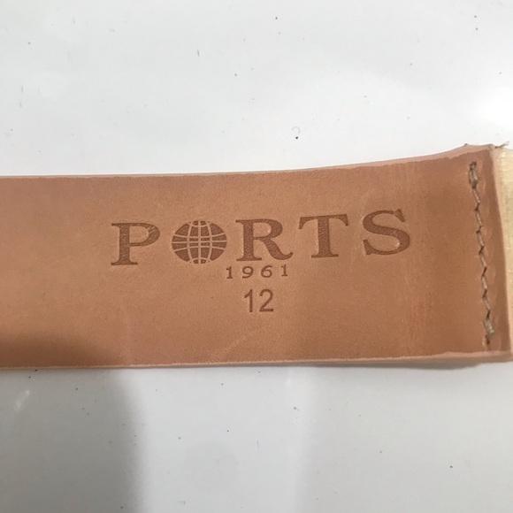 PORTS 1961 Leather belt size 12 shimmer cream/natural color main image 2
